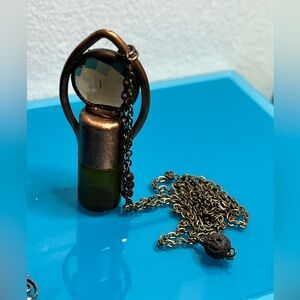 Smokey Quartz/roller Ball Poison Glass necklace Wearable No Return As Is